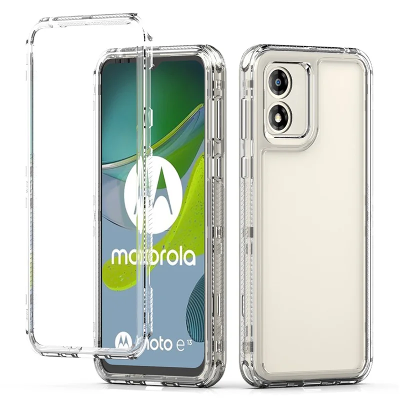 Per Motorola Moto E13 4G Case PC+TPU Anti-Drop Custodia Telefonica Trasparente