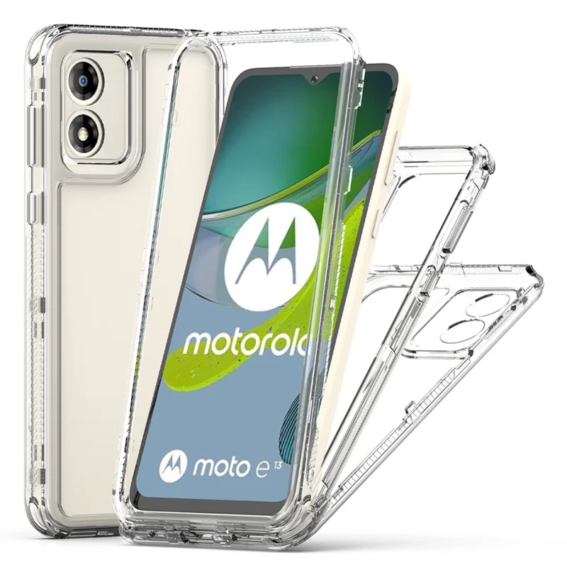 Per Motorola Moto E13 4G Case PC+TPU Anti-Drop Custodia Telefonica Trasparente
