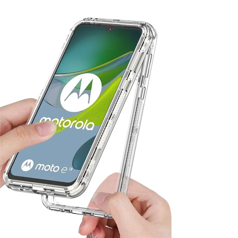 Per Motorola Moto E13 4G Case PC+TPU Anti-Drop Custodia Telefonica Trasparente