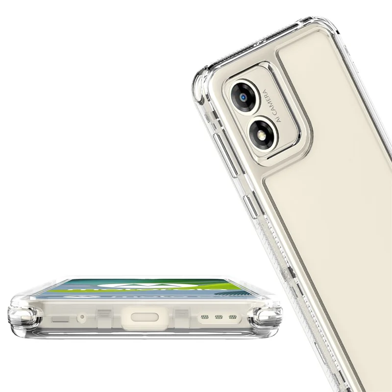 Per Motorola Moto E13 4G Case PC+TPU Anti-Drop Custodia Telefonica Trasparente
