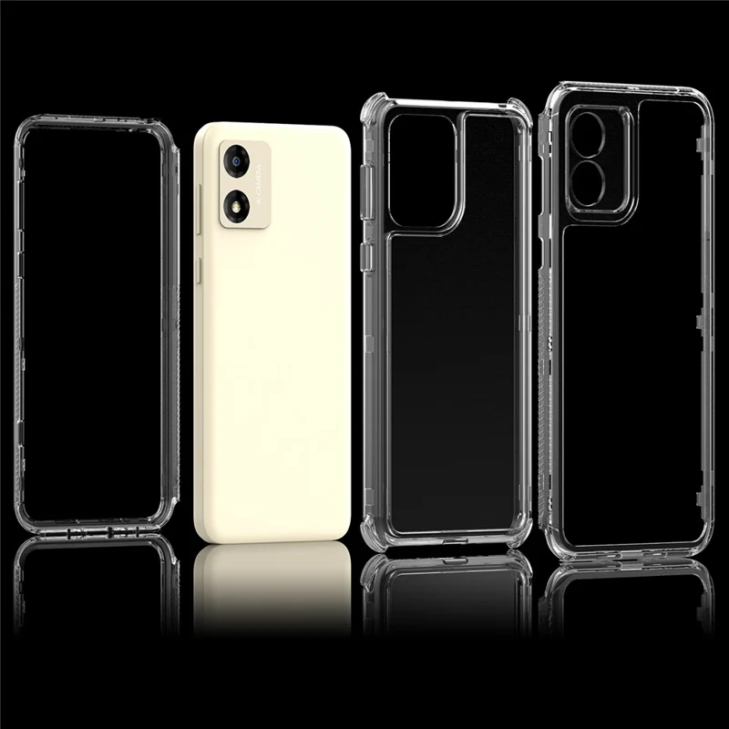 Per Motorola Moto E13 4G Case PC+TPU Anti-Drop Custodia Telefonica Trasparente