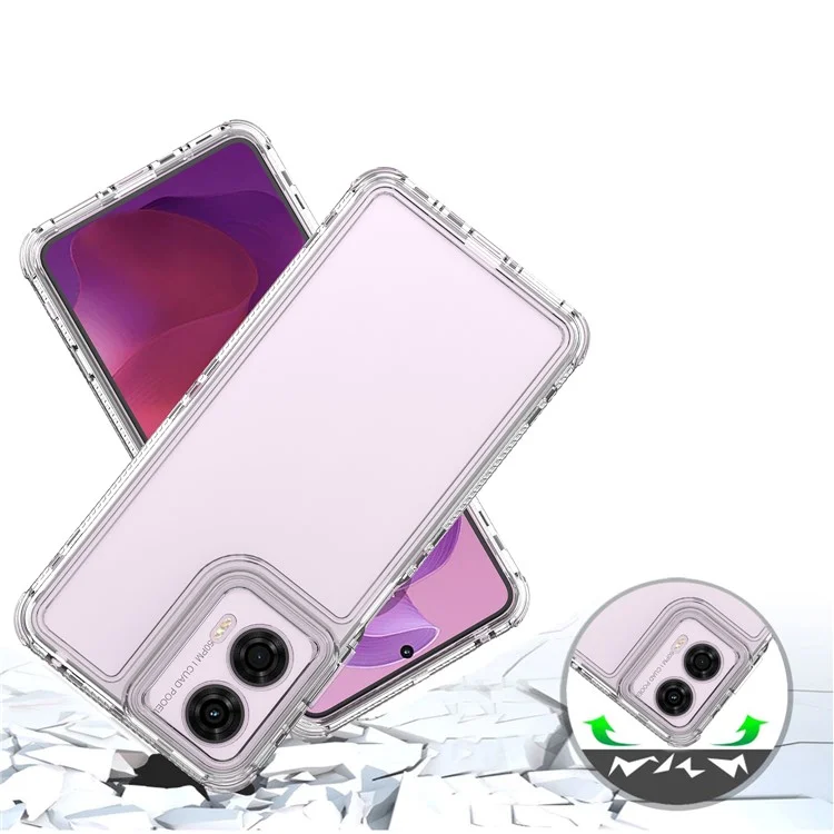 Für Motorola Moto G24 4G / G04 4G Klare Hülle PC+TPU stoßfeste Handyhülle