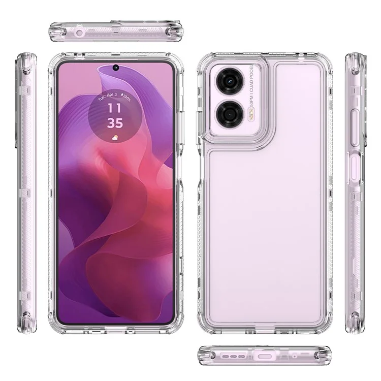 Für Motorola Moto G24 4G / G04 4G Klare Hülle PC+TPU stoßfeste Handyhülle