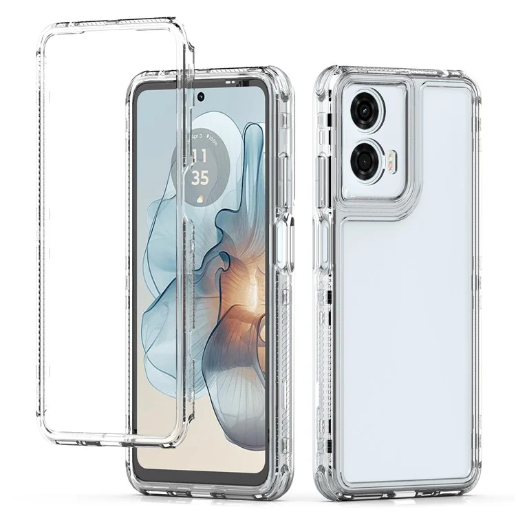 Para Motorola Moto G24 Power Case PC+TPU Transparent Phone Cover Anti-Scratch
