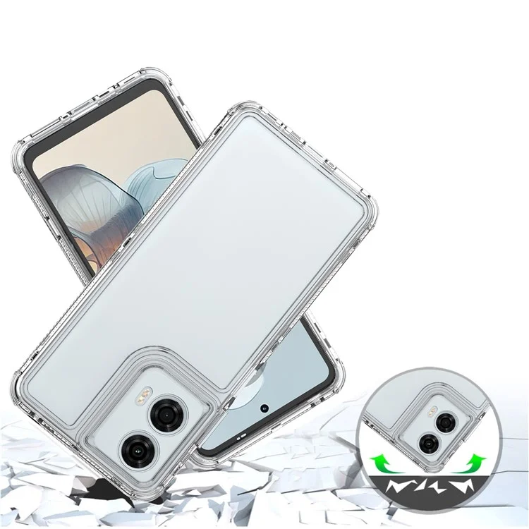 Para Motorola Moto G24 Power Case PC+TPU Transparent Phone Cover Anti-Scratch