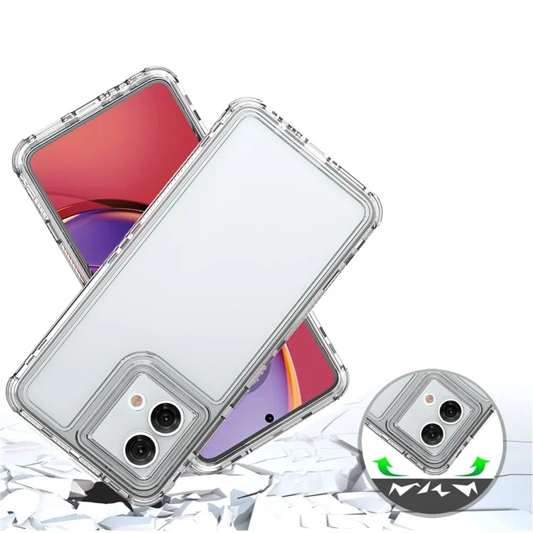 Für Motorola Moto G84 5G Hülle PC+TPU Stoßschutz Klare Handyhülle