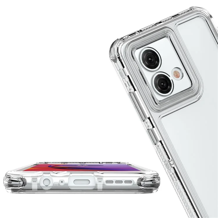 Für Motorola Moto G84 5G Hülle PC+TPU Stoßschutz Klare Handyhülle