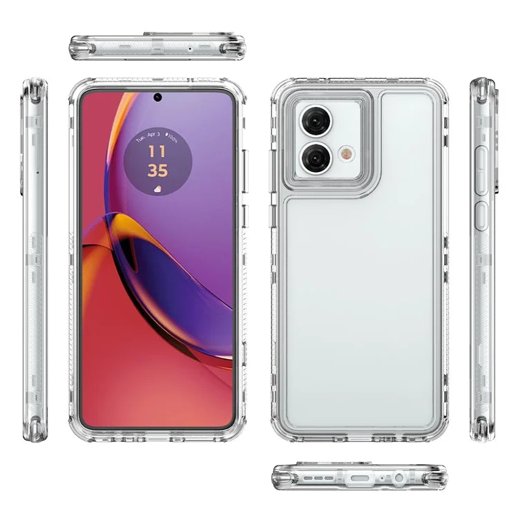Für Motorola Moto G84 5G Hülle PC+TPU Stoßschutz Klare Handyhülle