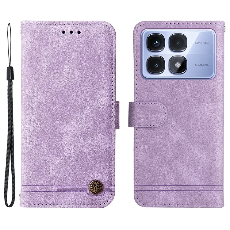 Für Xiaomi Redmi K70 Ultra Hülle Wallet Skin-Touch PU Leder Handyhülle - Lila