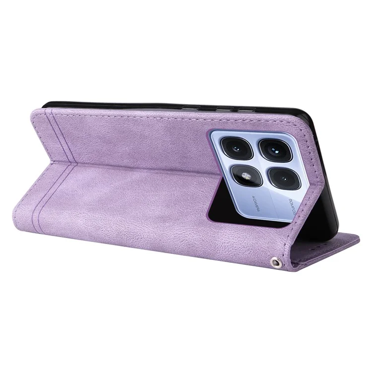 Für Xiaomi Redmi K70 Ultra Hülle Wallet Skin-Touch PU Leder Handyhülle - Lila