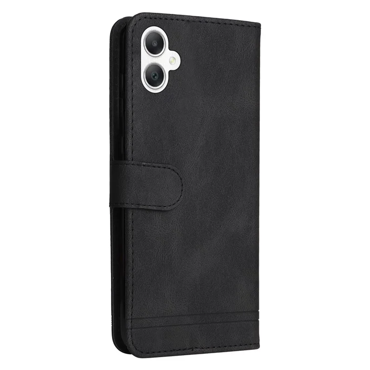 Para Samsung Galaxy A06 Case Wallet Skin-Touch PU Leather Phone Cover - Black