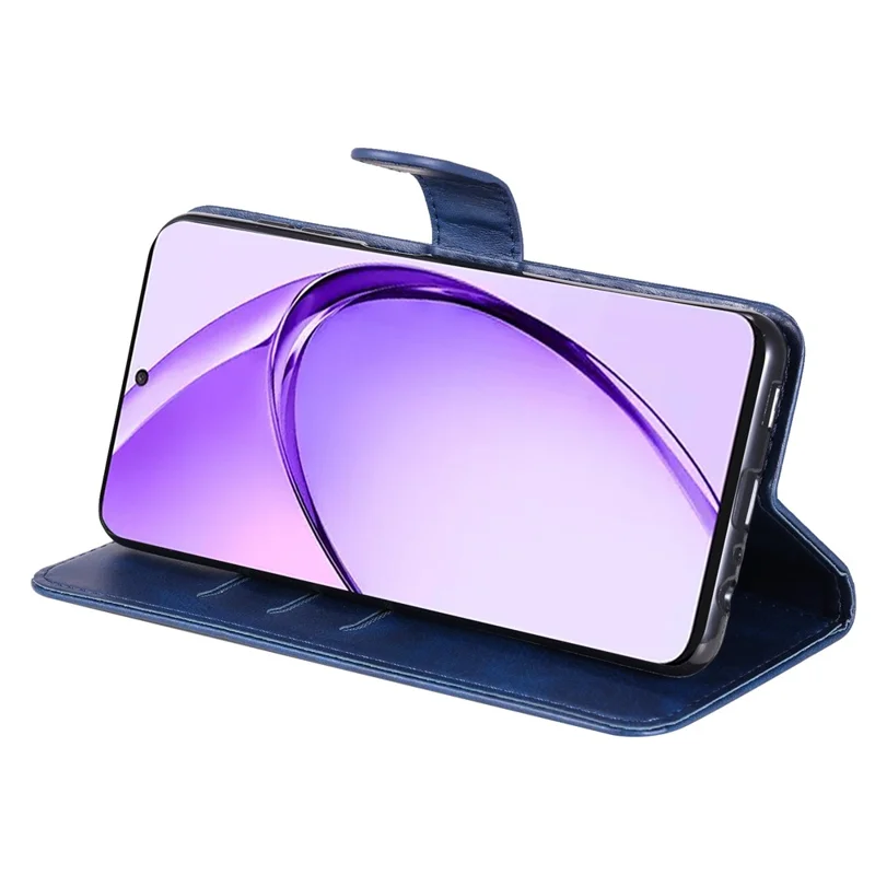 For Oppo A3 Pro (Global) 5G  /  (India) 5G Case Zipper Wallet Calf Texture PU Leather Phone Cover - Blue