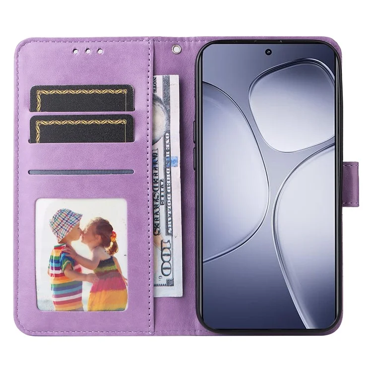 Para Xiaomi Redmi K70 Ultra Case Sunflower Imprint Leather Wallet Phone Cover - Purple