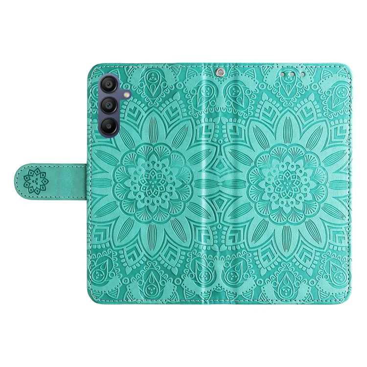 For Samsung Galaxy A17 / A26 5G / A16 5G / A16 4G Case Sunflower Imprint Leather Wallet Phone Cover - Green