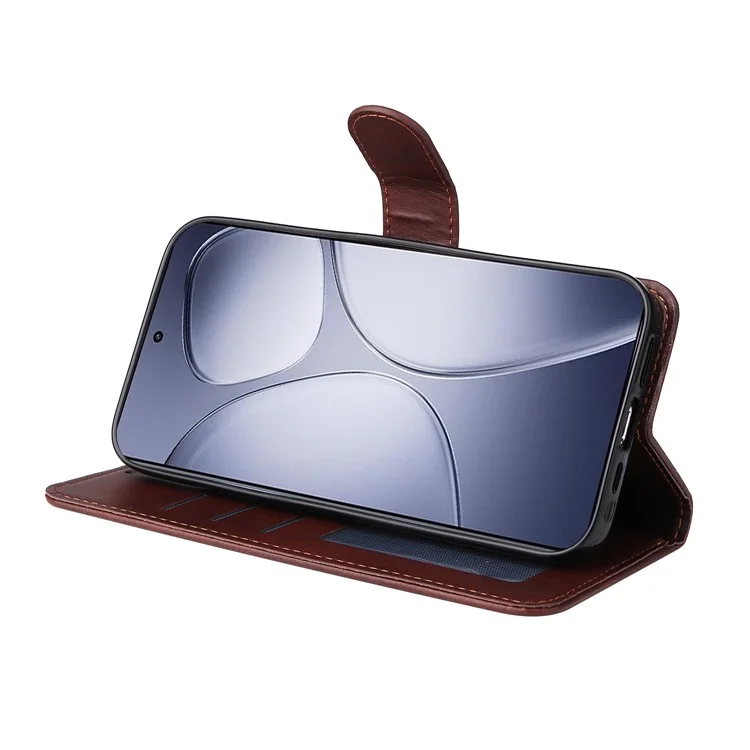 Para o Xiaomi Redmi K70 Ultra Case PU Leather Phone Cover com fendas para cartões e dinheiro - Marrom