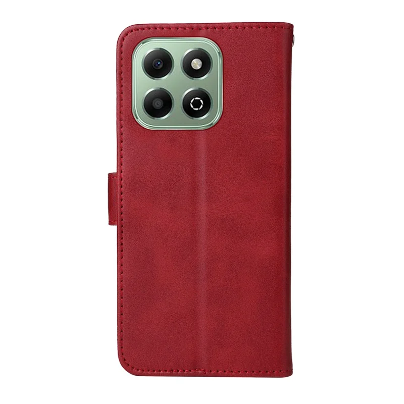 For Honor X6c 4G / X6b 4G Case PU Leather Phone Cover with Cash  /  Card Slots - Red