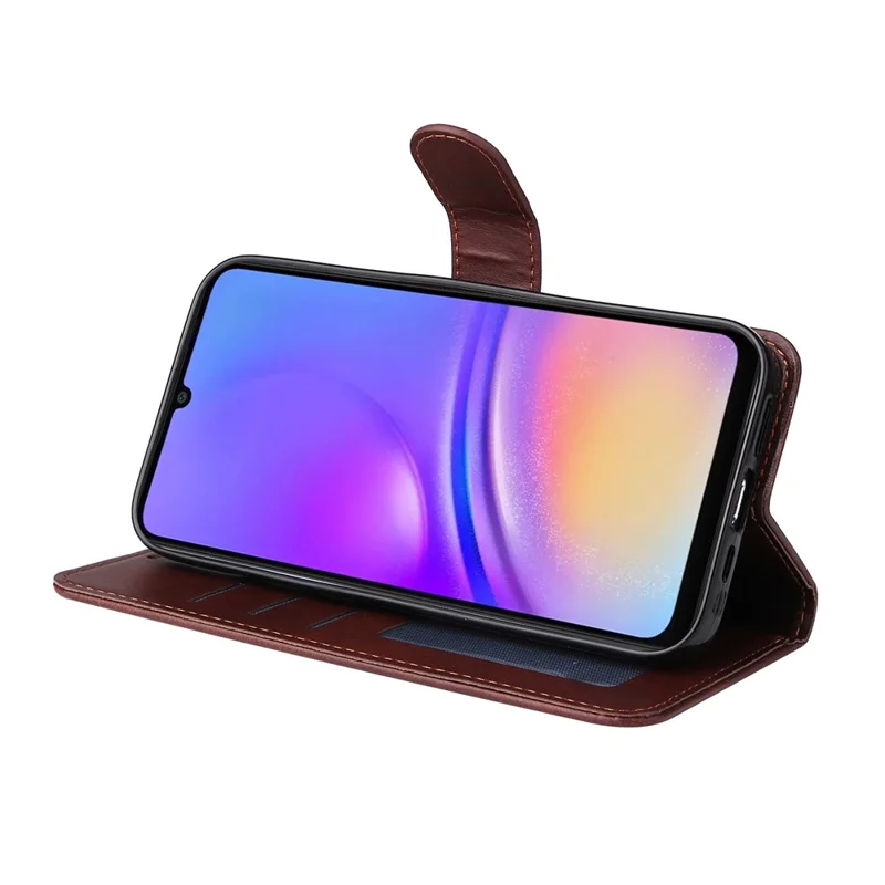 Para Samsung Galaxy A06 Capa Caso PU Leather Cover com Slots de Dinheiro / Cartão - Marrom