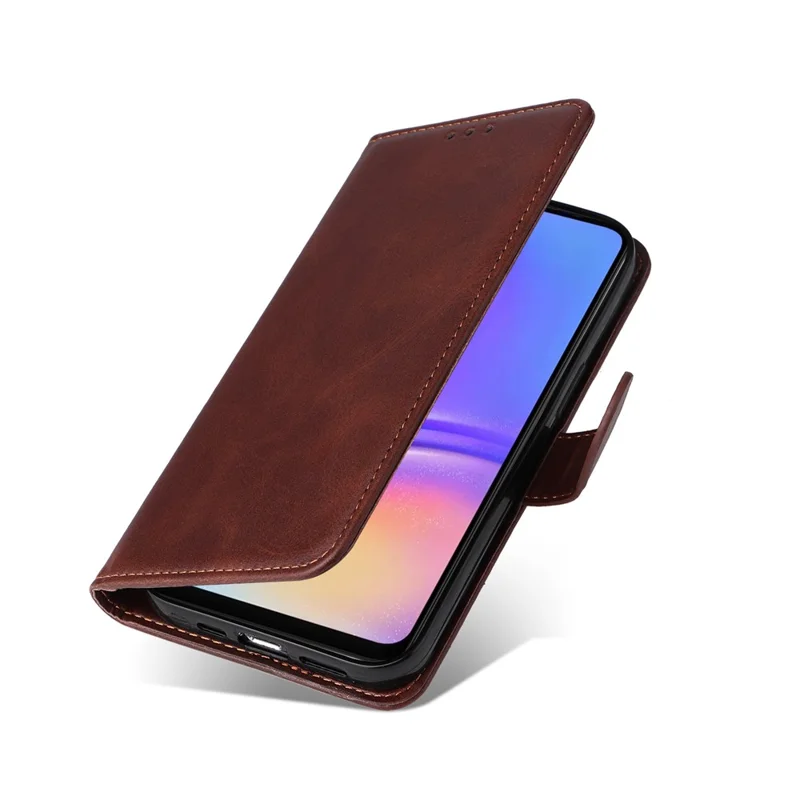 Para Samsung Galaxy A06 Capa Caso PU Leather Cover com Slots de Dinheiro / Cartão - Marrom