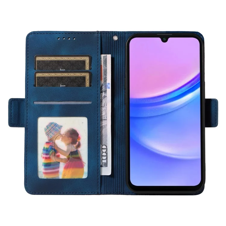 Для Samsung Galaxy A16 5G / A16 4G Чехол PU Leather Phone Cover Ромбовидный Звездный Рисунок - Синий