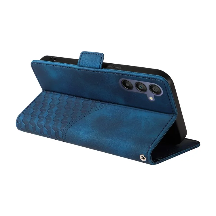 Для Samsung Galaxy A16 5G / A16 4G Чехол PU Leather Phone Cover Ромбовидный Звездный Рисунок - Синий