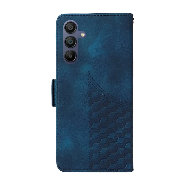 Для Samsung Galaxy A16 5G / A16 4G Чехол PU Leather Phone Cover Ромбовидный Звездный Рисунок - Синий