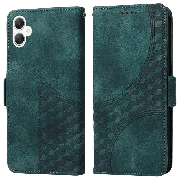 Für Samsung Galaxy A06 Case PU Leder Handyhülle Rhombus Sternenhimmel Prägung - Grün