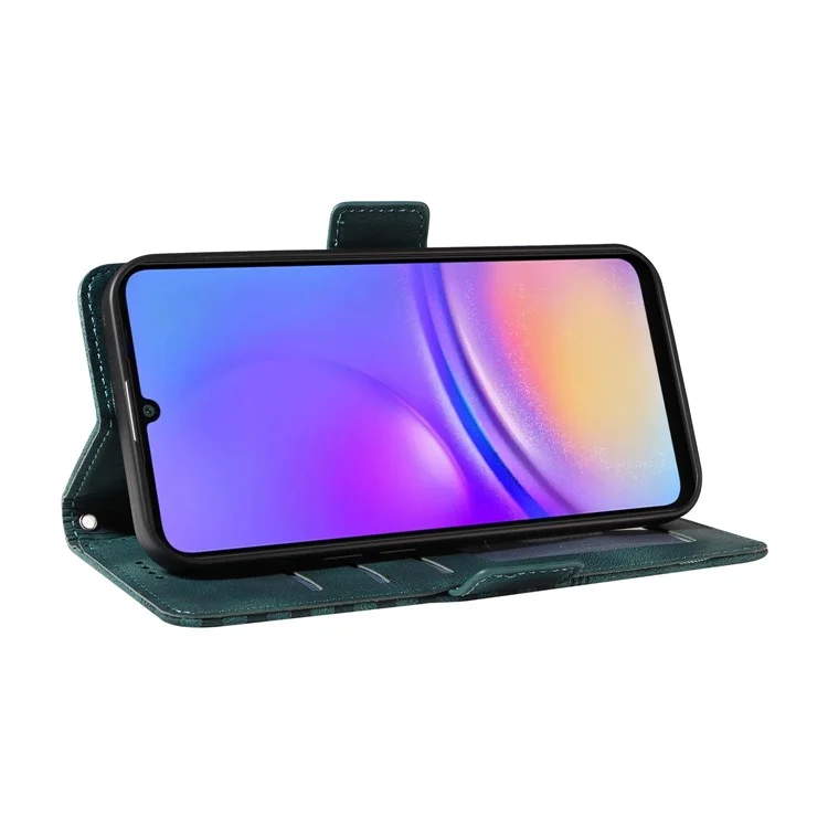 Für Samsung Galaxy A06 Case PU Leder Handyhülle Rhombus Sternenhimmel Prägung - Grün