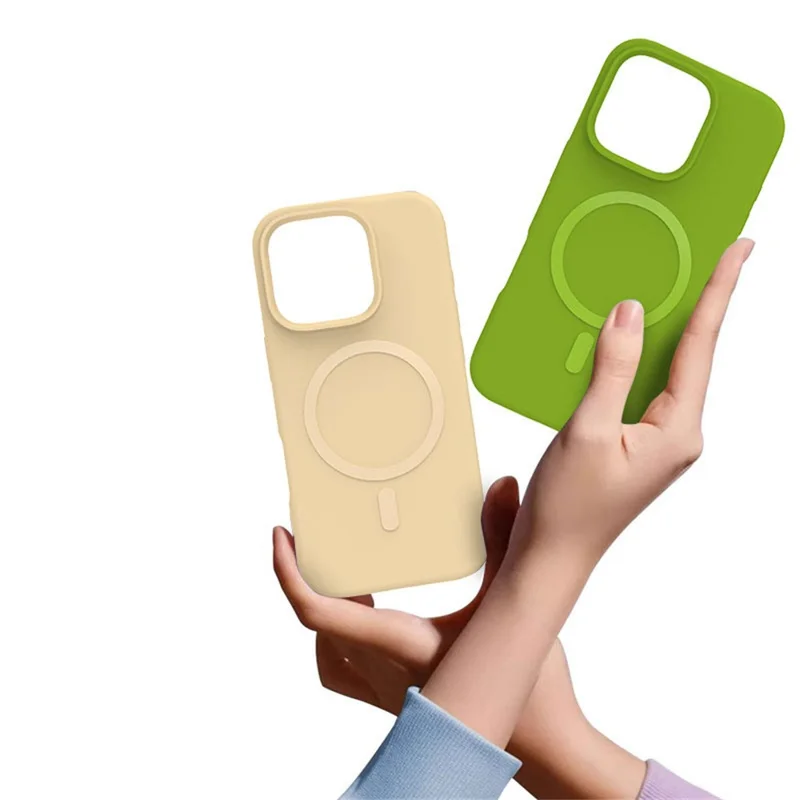 For iPhone 16 Pro Max Case Compatible with MagSafe PC+Liquid Silicone Phone Cover - Mustard Green
