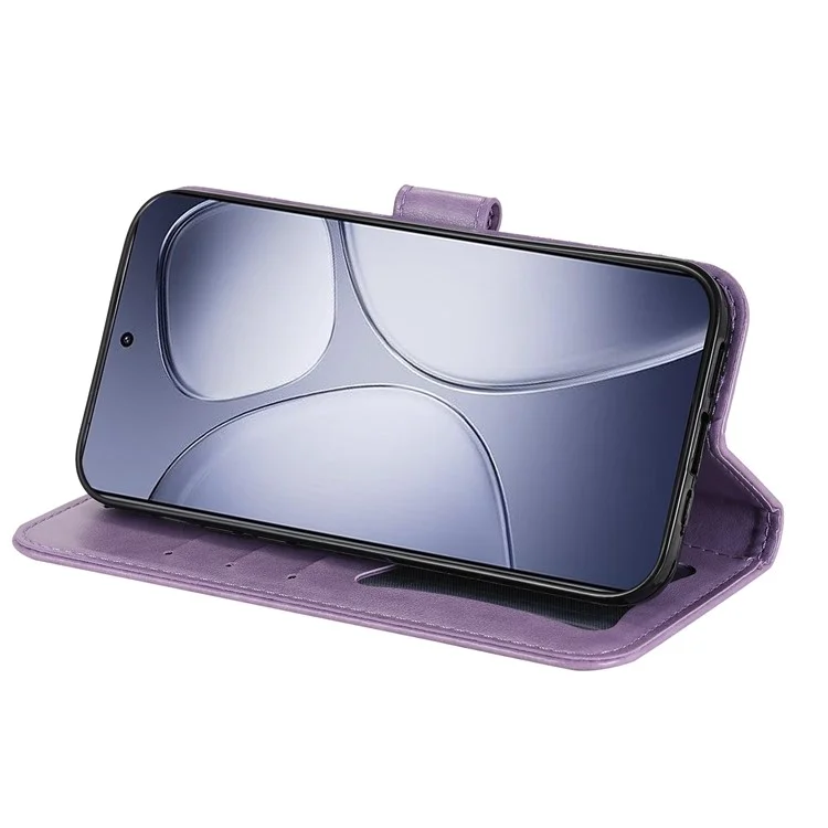 Para Xiaomi Redmi K70 Ultra Case PU Leather Wallet Floral Phone Cover Stand View - Roxo