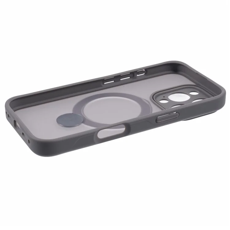 Für iPhone 16 Pro Max Hülle kompatibel mit MagSafe Matte TPU+PC Handyhülle mit Ständer und Ringhalter - Titanium Grey