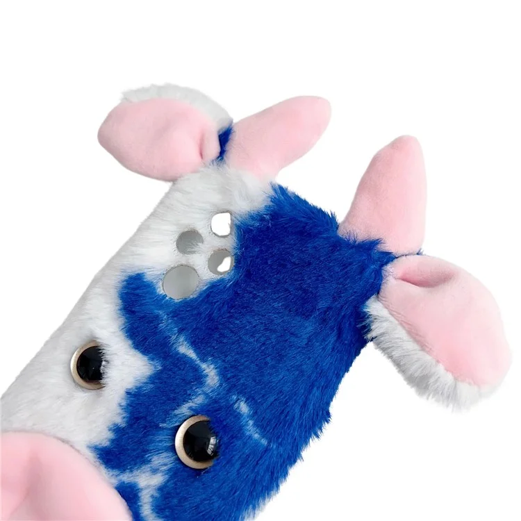 For Honor 200 5G Case Fluffy Cows Ear Soft TPU Protective Phone Cover - Azul