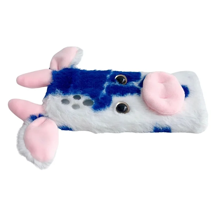 For Honor 200 5G Case Fluffy Cows Ear Soft TPU Protective Phone Cover - Azul