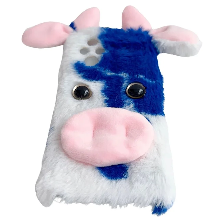 For Honor 200 5G Case Fluffy Cows Ear Soft TPU Protective Phone Cover - Azul