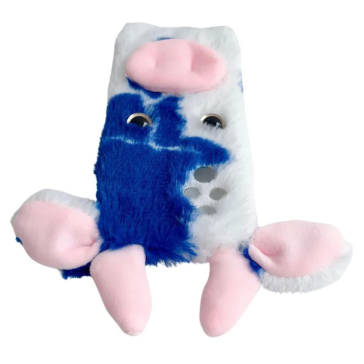 For Honor 200 5G Case Fluffy Cows Ear Soft TPU Protective Phone Cover - Azul