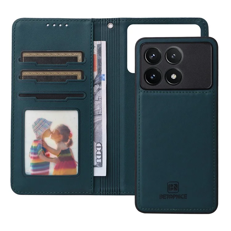 For Xiaomi Redmi K70 Pro 5G / K70 5G / Poco F6 Pro 5G Magnetic Case BETOPNICE Detachable PU Leather Phone Cover with Strap - Blue