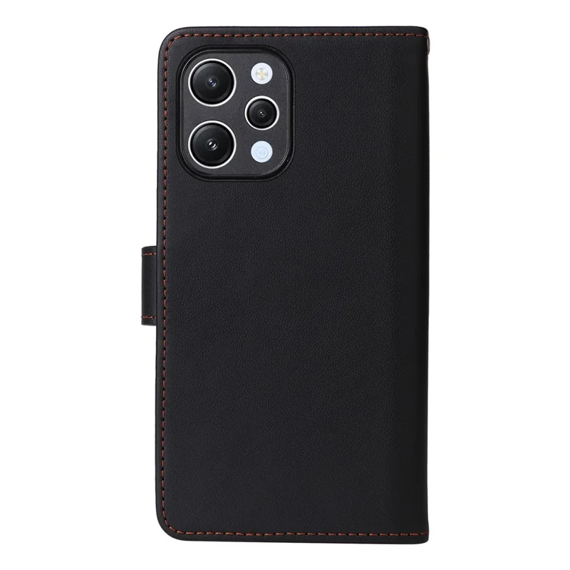 For Xiaomi Redmi 12 4G Magnetic Case BETOPNICE Detachable PU Leather Phone Cover with Strap - Black
