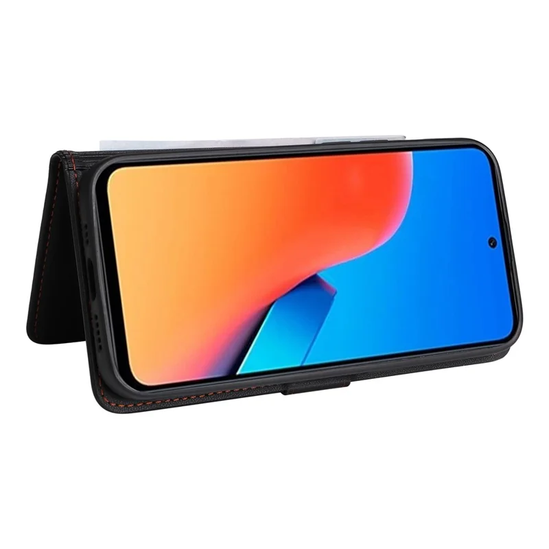 For Xiaomi Redmi 12 4G Magnetic Case BETOPNICE Detachable PU Leather Phone Cover with Strap - Black