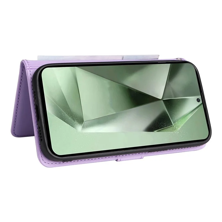 For Samsung Galaxy S24 FE Magnetic Case BETOPNICE Detachable PU Leather Phone Cover with Strap - Purple