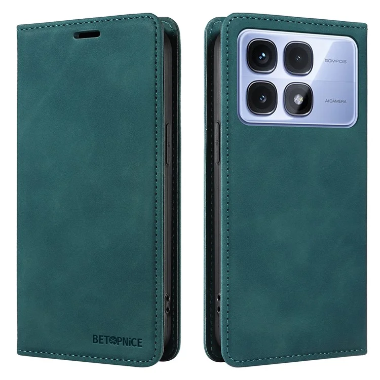 BETOPNICE 003 For Xiaomi Redmi K70 Ultra Wallet Case Stand Leather Phone Cover - Green
