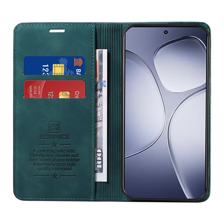 BETOPNICE 003 For Xiaomi Redmi K70 Ultra Wallet Case Stand Leather Phone Cover - Green