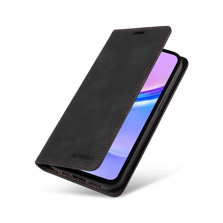 BETOPNICE 003 Чехол-книжка для Samsung Galaxy A16 5G / A16 4G с подставкой и защитой от царапин, кожаный чехол-бумажник для телефона - черный