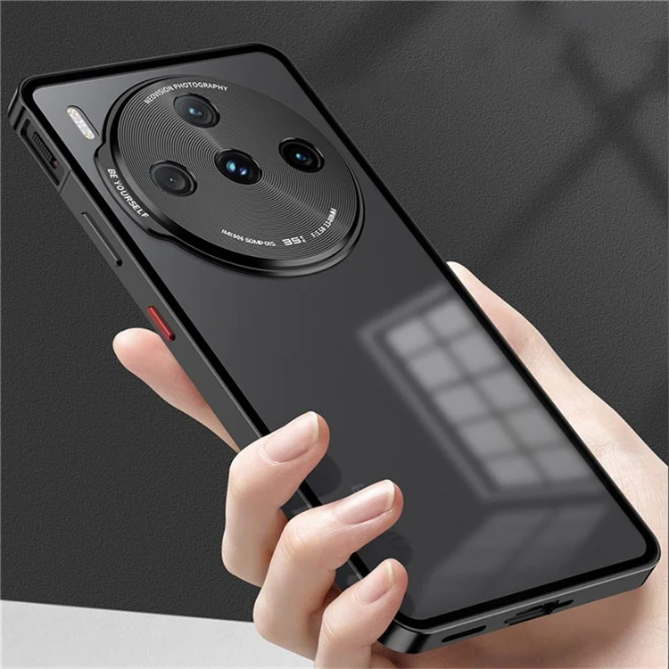Per ZTE nubia Z60S Pro 5G Custodia Opaca in Lega di Alluminio+PC Custodia per Telefono Pop-Up Snap Lock - Nero