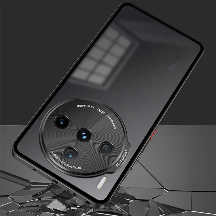 Per ZTE nubia Z60S Pro 5G Custodia Opaca in Lega di Alluminio+PC Custodia per Telefono Pop-Up Snap Lock - Nero