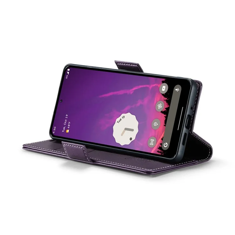 For Google Pixel 9 Pro XL Leather Case CASEME 023 RFID Blocking 3 Card Slot Mobile Cover - Purple