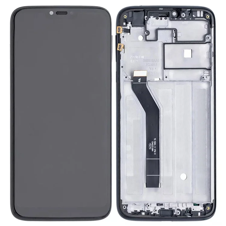 For Motorola Moto G7 Power XT1955 Grade C LCD Screen and Digitizer Assembly + Frame Replacement Part (Without Logo) - Black