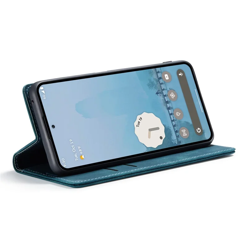 Capa para Google Pixel 9 Pro XL da série 013 da CASEME com suporte para cartão e cobertura de telefone de couro - Azul
