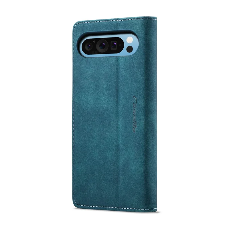 Capa para Google Pixel 9 Pro XL da série 013 da CASEME com suporte para cartão e cobertura de telefone de couro - Azul