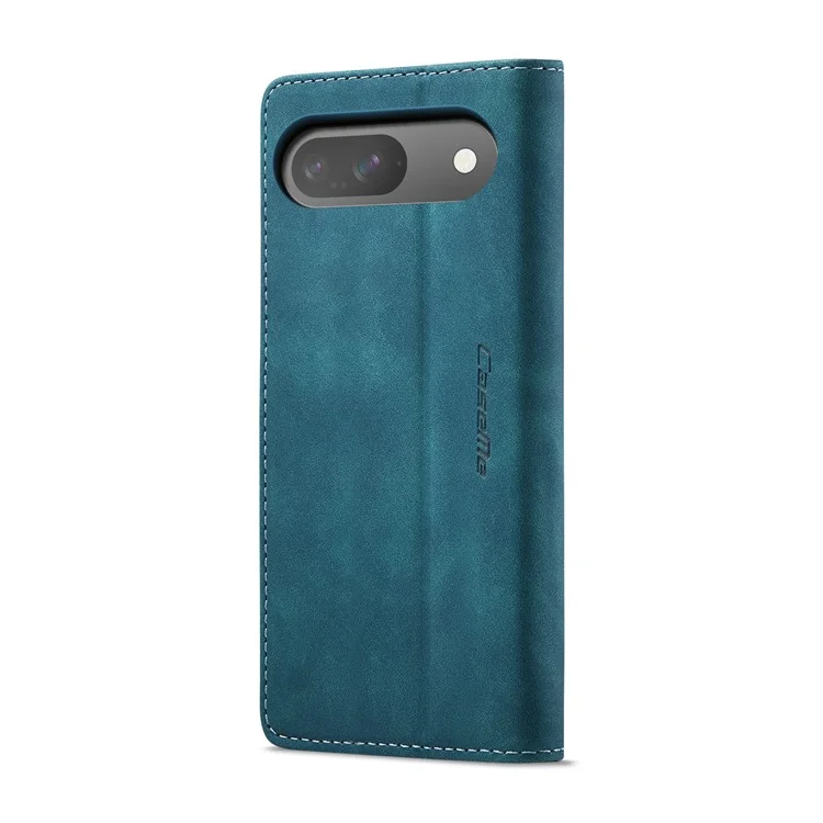 CASEME 013 Series Para Google Pixel 9 Pro / Pixel 9 Case Titular do Cartão Suporte Capa de Telefone de Couro - Azul