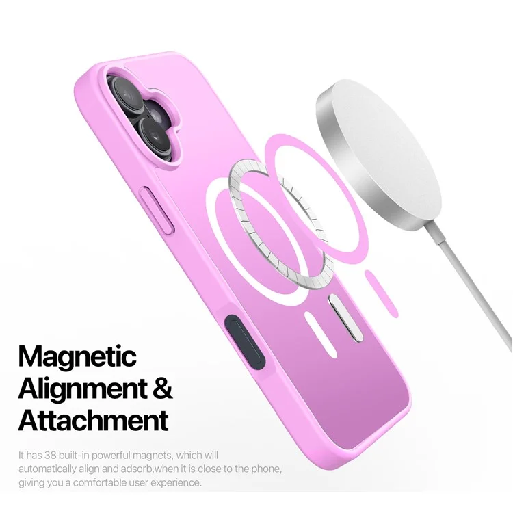 Capa DUX DUCIS Yind Series para iPhone 16 Plus compatível com MagSafe PC+TPU Capa de telefone fosca - Rosa Pink
