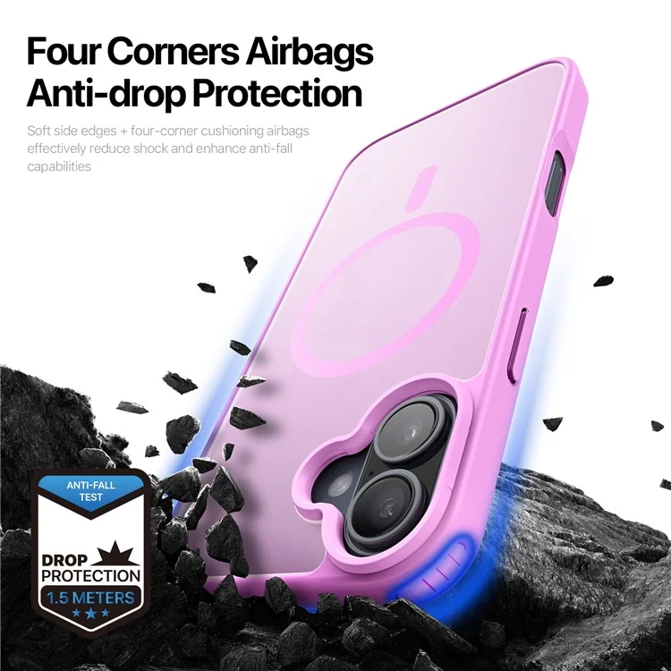 Capa DUX DUCIS Yind Series para iPhone 16 Plus compatível com MagSafe PC+TPU Capa de telefone fosca - Rosa Pink